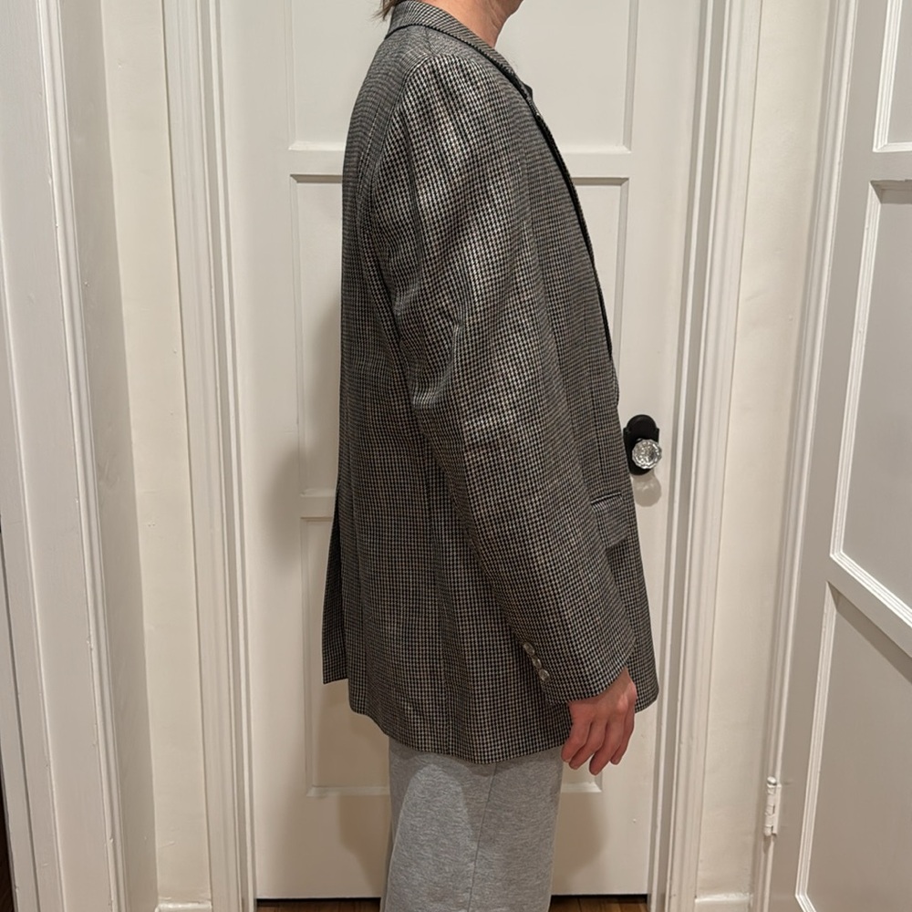 Vintage mens Burberry Black and tan Sport Coat - Picture 7 of 8